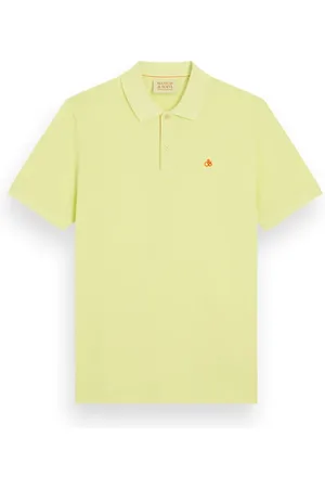 Scotch&Soda Garment Dyed Pique Polo Washed Neon Yellow