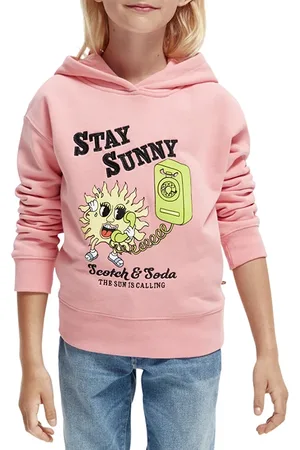 Scotch&Soda Girls Loose-fit Hoodie With Placed Artwork Lemonade