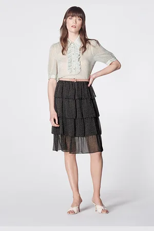 LK Bennett Betty Midi Skirt Black/cream