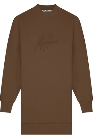 Malelions Women Signature Sweater Dress Cocoa Brown