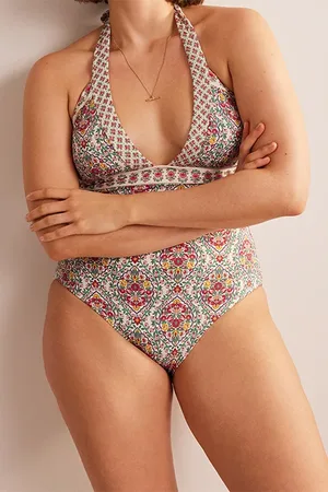 Boden Ithaca Halter Swimsuit Multi, Vine Terrace