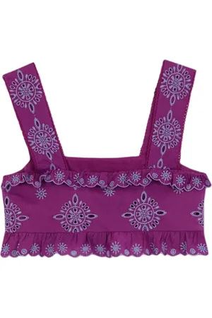 SCALPERS English Emb Crop Top Purple