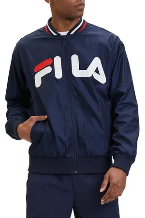 Fila Logrono Logo Bomber Jacket Black Iris