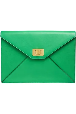 LK Bennett Cu Skye Envelope Lock Bag Emerald