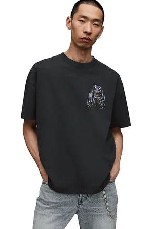 AllSaints Beast Ss Crew Washed Black