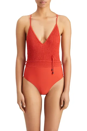 Scotch&Soda Swimsuit With Smock Detail Rustic Coral
