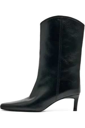 Bimba y Lola Black Leather Heeled Gaucho Boot