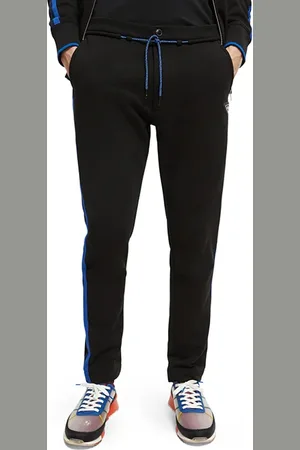 Scotch&Soda Side-stripe Jersey Jogger In Organic Cotton Black