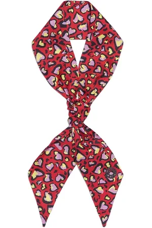 Bimba y Lola Red Printed Silk Scarf
