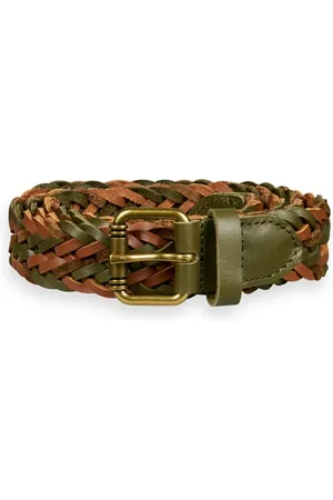 Scotch&Soda Braided Leather Belt Seastone/ Algae