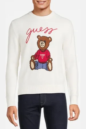 Guess GUESS Bear Ls Cn Swt Salt White