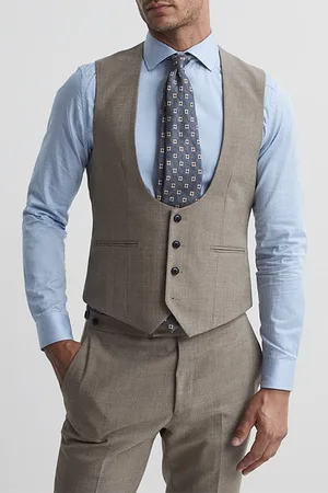 Reiss Rope Waistcoat Brown
