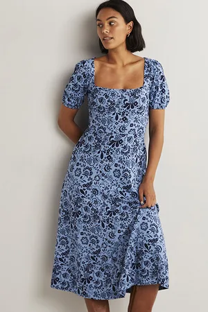 Boden Short Sleeve Jersey Midi Dress Blu