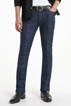 John Varvatos Slim Fit Boot Cut Jeans With Zip Ticket Ink Blue