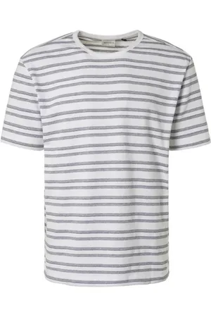 No Excess T-shirt Crewneck 2 Coloured Stripes White