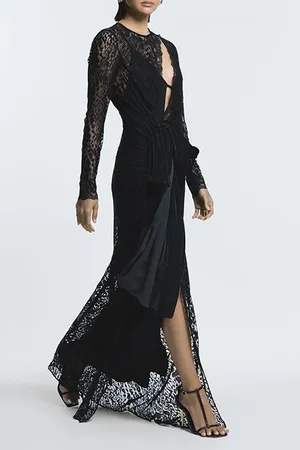 Reiss Hannah-lace Maxi Dress Black