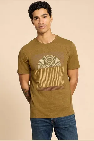 White Stuff Abstract Sun Graphic Tee Green Print