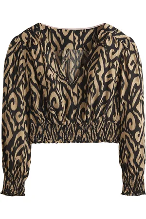 Boden Grace Crinkle Co-ord Top Blk