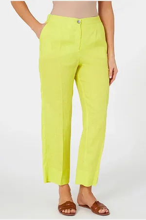 Elena Miro Straight-leg Linen Trousers Yellow