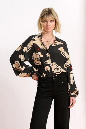 POM Amsterdam Blouse - Flower Glory Black