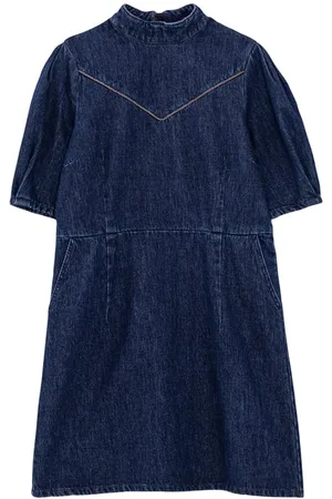 ICODE Dark Authentic High-neck Denim Dress