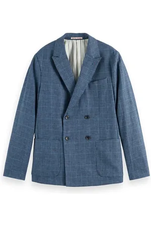 Scotch&Soda Double-breasted Check Blazer Blue Check