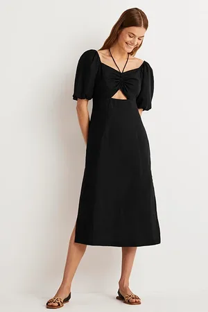 Boden Halterneck Cutout Column Dress Blk