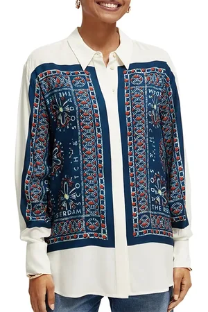Scotch&Soda Relaxed Fit Shirt With Bandana Print B Sides Bandana Marine