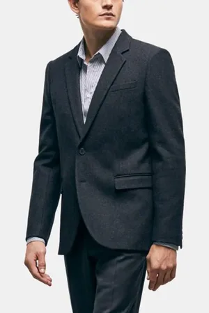 The Kooples Jacket Only Herringbone Pattern Dark Grey