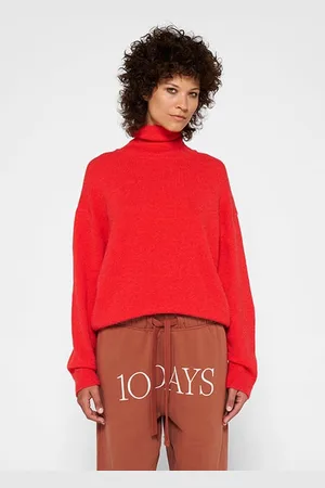 10 days Turtleneck Sweater Knit Coral Red