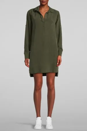 Bella Dahl Long Sleeve A-line Dress Italian Herb