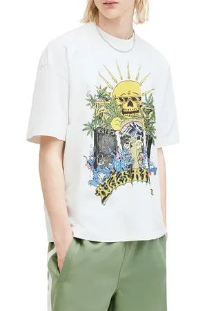 AllSaints Fest Ss Crew Chalk White