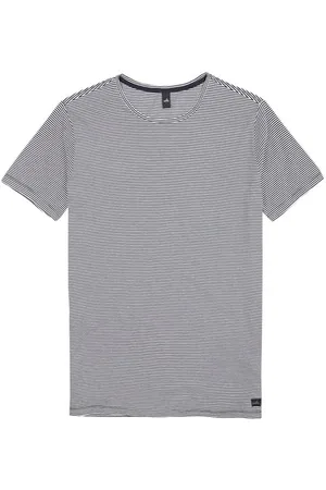 Wahts Woods | Crew Neck T-shirt Navy/white Stripe