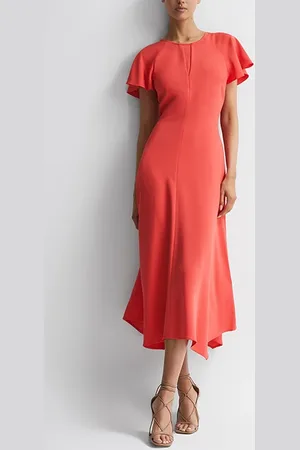 Reiss Eleni-cap Dress Coral