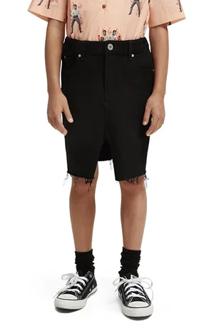 Scotch&Soda Girls Black Denim Skirt With Front Split Pitch Perfect