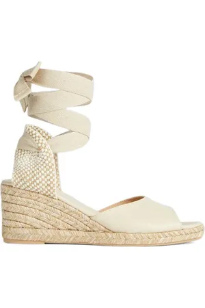 LK Bennett Marianne Peep Espadrilles Ecru