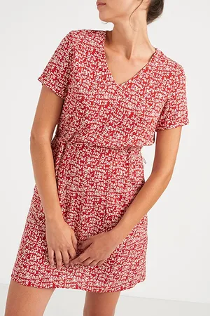 ICODE Candy Red Mini-letter Print Dress