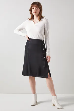 LK Bennett Corrin Midi Skirt Black