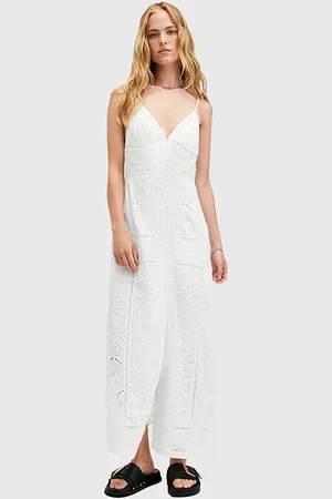 AllSaints Dahlia Emb Dress Off White