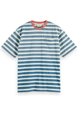 Scotch&Soda Yarn Dye Stripe Pocket T-shirt Off White / Harbour Teal Mult