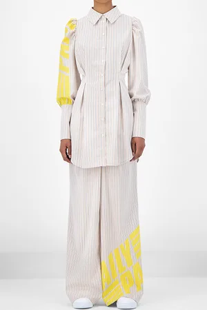 Daily paper Beige Striped Josebe Shirt