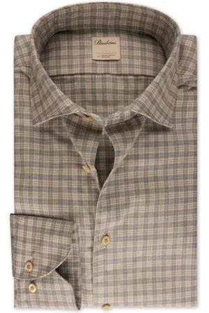 Stenströms Fitted Body/90, Rc Cuff Light Grey Check