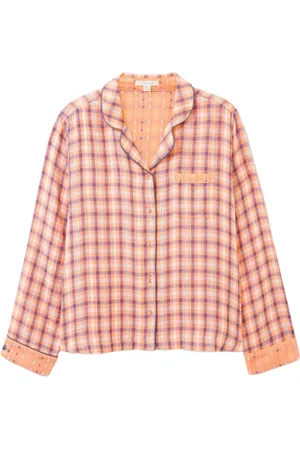 White Stuff Nightsky Check Pj Shirt Pink Mlt