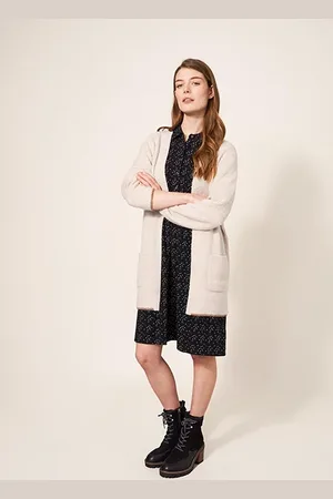 White Stuff Erica Longline Cardi Dark Natural