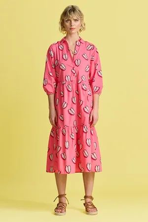 POM Amsterdam Dress - Leaf It Pink
