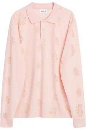 Soulland Robert Long-sleeved Polo Shirt Pink Multi