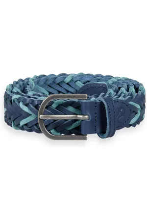 Scotch&Soda Braided Leather & Suede Belt Steel