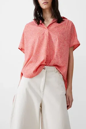 French Connection Bernice Crepe Light Popover Mandarin/seapink/ivr