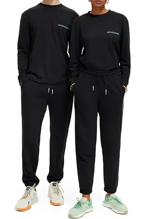 Scotch&Soda Unisex Long-sleeved Tee In Organic Cotton Black