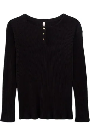 ICODE Black Buttoned Round Neck T-shirt